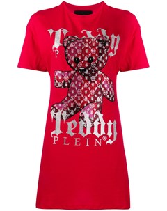 Платье футболка мини Teddy Bear с принтом Philipp plein