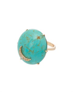 Золотое кольцо Nebula с бриллиантами и бирюзой Andrea fohrman