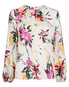 Блузка с длинными рукавами и цветочным принтом La doublej