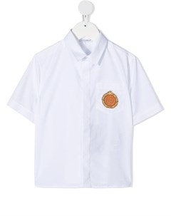 Рубашка с вышитым логотипом Dolce & gabbana kids