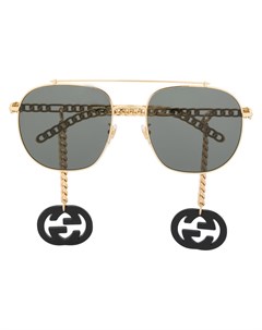 Солнцезащитные очки авиаторы с подвесками Gucci eyewear