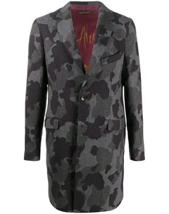 Однобортное пальто с камуфляжным принтом Etro