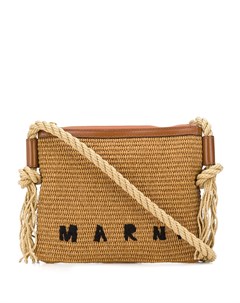 Плетеная сумка на плечо с логотипом Marni