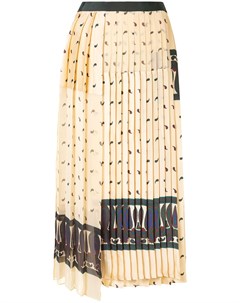 Плиссированная юбка с принтом пейсли Sacai
