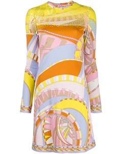 Платье с пайетками и абстрактным принтом Emilio pucci