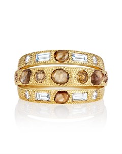Тройное кольцо Talisman из желтого золота с бриллиантами De beers jewellers