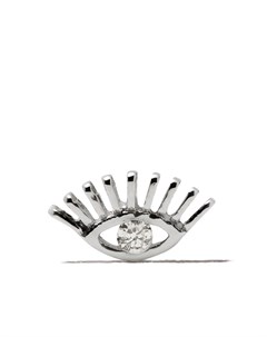 Единичная серьга гвоздик Evil Eye из белого золота с бриллиантами Kismet by milka
