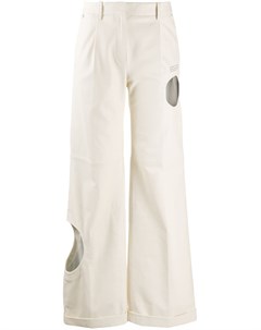 Расклешенные брюки с вырезами Off-white