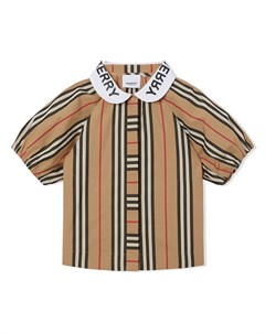 Рубашка в клетку Vintage Check и полоску Icon Stripe Burberry kids