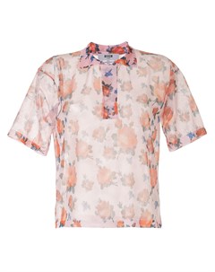 Полупрозрачная рубашка с цветочным принтом Msgm