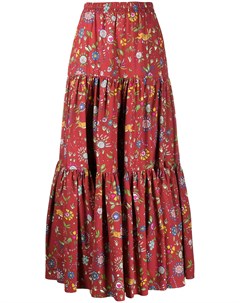 Ярусная юбка макси с цветочным принтом La doublej