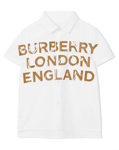 Рубашка с логотипом Burberry kids
