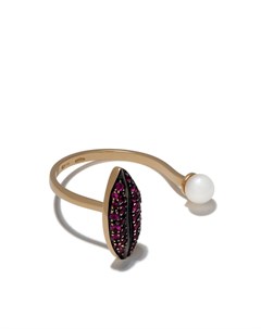 Золотое кольцо Lips Piercing с рубином и жемчугом Delfina delettrez