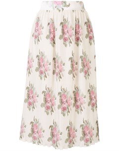 Плиссированная юбка миди с цветочным принтом Paco rabanne