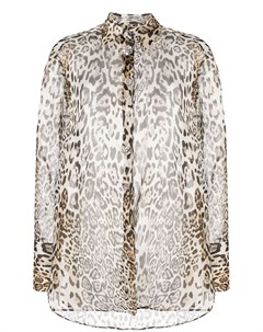 Полупрозрачная блузка с леопардовым принтом Ermanno scervino