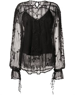 Полупрозрачная блузка с кружевным узором Preen by thornton bregazzi