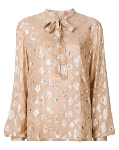 Блузка с завязками и цветочным узором Saint laurent
