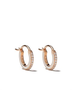 Маленькие серьги кольца Skinny Deco из розового золота с бриллиантами и эмалью Raphaele canot