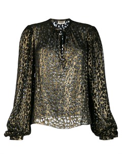 Леопардовая блузка с люрексом Saint laurent