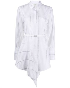 Платье рубашка мини асимметричного кроя в полоску Off-white