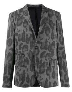Поплиновый пиджак с леопардовым принтом Stella mccartney