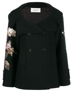 Пальто с цветочной вышивкой на рукавах Valentino