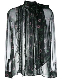 Полупрозрачная блузка с цветочным принтом Valentino