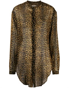 Рубашка с леопардовым принтом Saint laurent