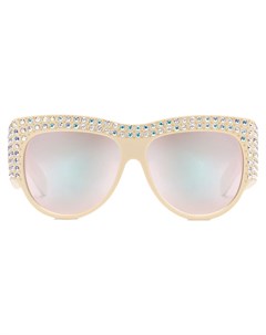 Солнцезащитные очки в массивной оправе с кристаллами Gucci eyewear