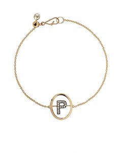 Золотой браслет с инициалом P и бриллиантами Annoushka