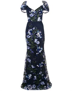 Платье из тюля с цветочным принтом Marchesa notte