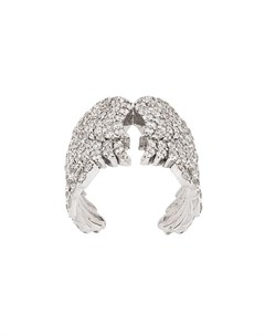 Коктейльное кольцо в форме крыльев из белого золота с бриллиантами Monan