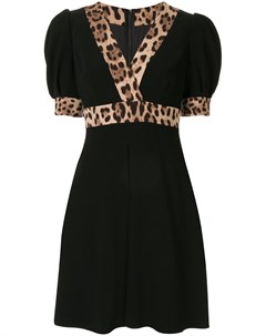 Расклешенное платье с леопардовыми вставками Dolce&gabbana