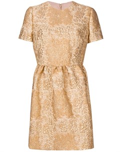 Платье мини с эффектом металлик и цветочным узором Valentino