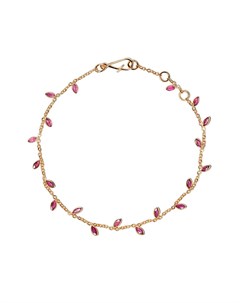 Золотой браслет Vine Leaf с рубинами Annoushka