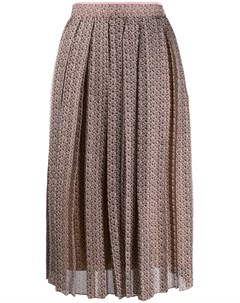 Плиссированная юбка с цветочным принтом Fendi