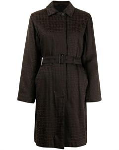 Однобортное пальто Zucchino с поясом Fendi pre-owned