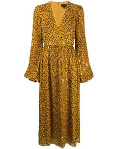 Расклешенное платье с леопардовым принтом Saloni