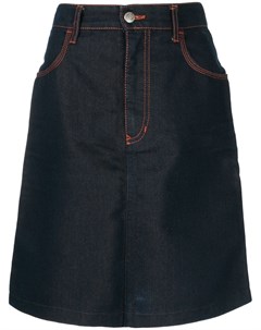 Джинсовая юбка с декоративной строчкой Fendi pre-owned