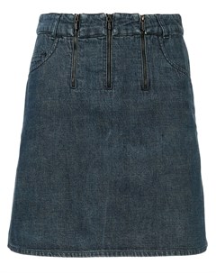 Джинсовая юбка прямого кроя с молниями Chanel pre-owned