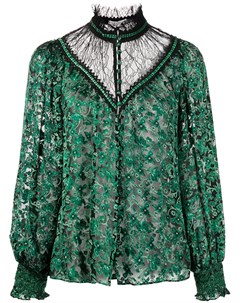 Блузка Clarice с кружевом и цветочной вышивкой Alice + olivia