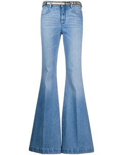 Расклешенные джинсы с поясом Stella mccartney
