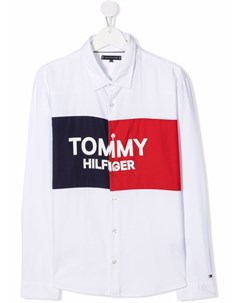 Рубашка с длинными рукавами и логотипом Tommy hilfiger junior