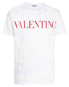 Футболка с камуфляжным принтом и логотипом Valentino