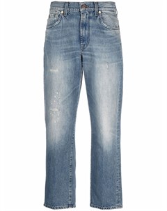 Укороченные джинсы с эффектом потертости 7 for all mankind
