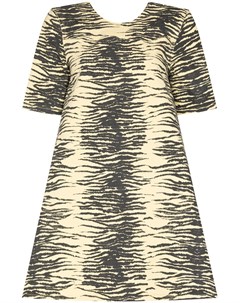 Платье с открытой спиной и тигровым принтом Ganni
