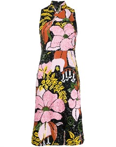 Платье с пайетками и цветочным принтом La doublej