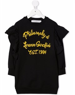 Платье с оборками и логотипом Philosophy di lorenzo serafini kids