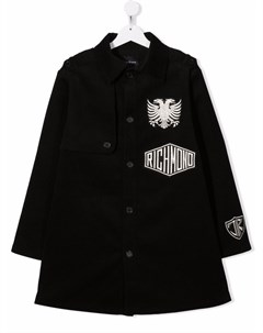 Однобортное пальто с вышитым логотипом John richmond junior