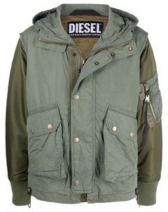 Куртка с капюшоном и контрастными вставками Diesel